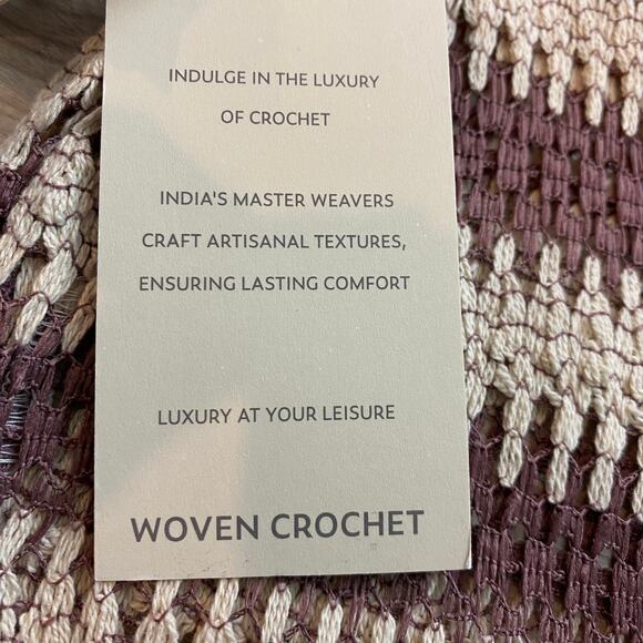 Massive Luxury Striped Crochet Shirt Men M Maroon Open Knit Academia Beach NWT - Picture 5 of 10